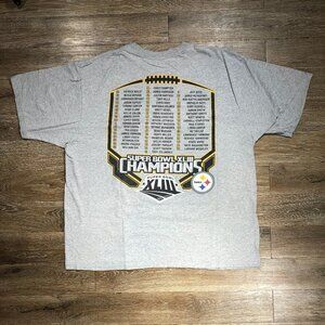 Reebok Pittsburgh Steelers 2009 Super Bowl XLIII Champions Shirt XL Roster Back
